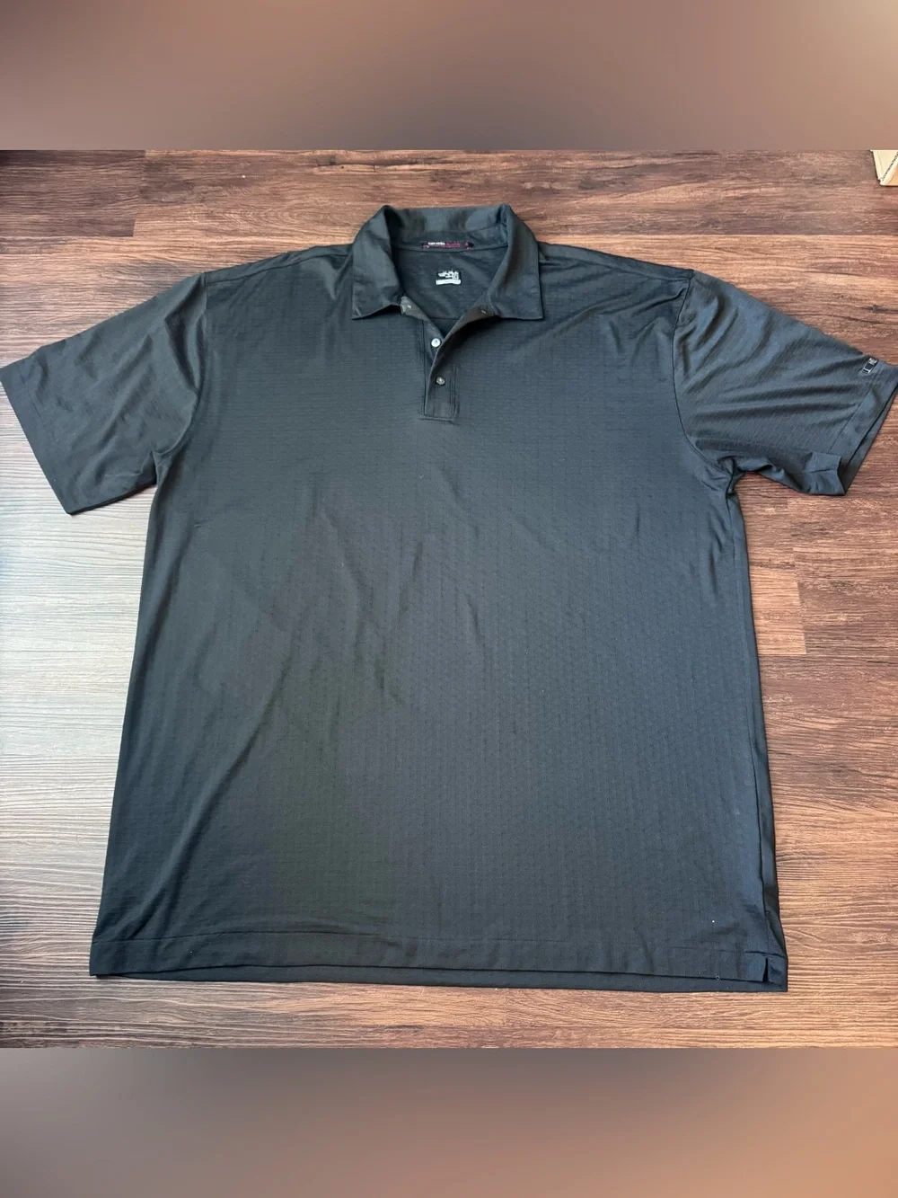 Nike Polo Shirt Mens 2XL Tiger Woods Dri-FIT Black Golf Performance Short Sleeve
